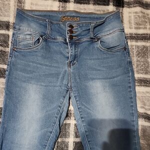 BAMBOO Women's Light Blue High Rise Jeans